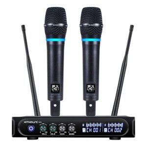 Kithouse S9 UHF Rechargeable Wireless Microphone System Karaoke Microphone Wirel